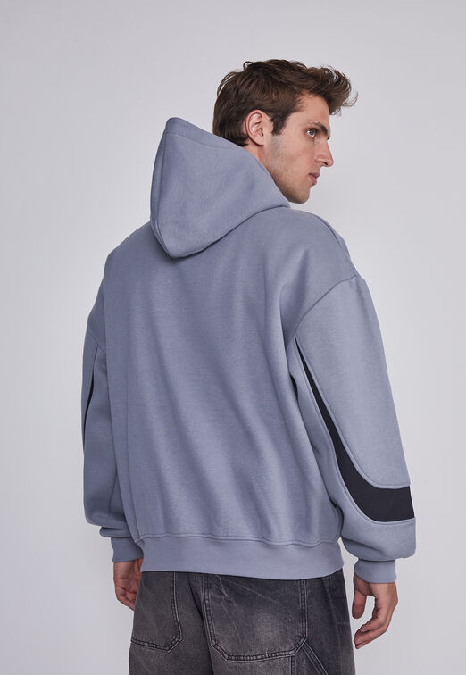 Poleron Hombre Aplicacion Brazos Gris Sioux